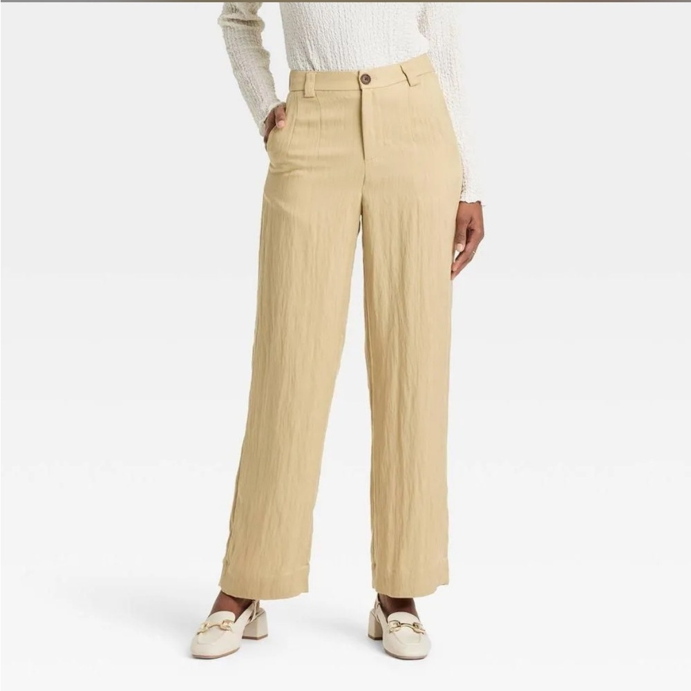 A New Day High Rise Straight Leg Trousers Beige Women’s size 6